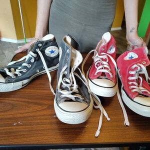 Converse High-Tops in Black and Red